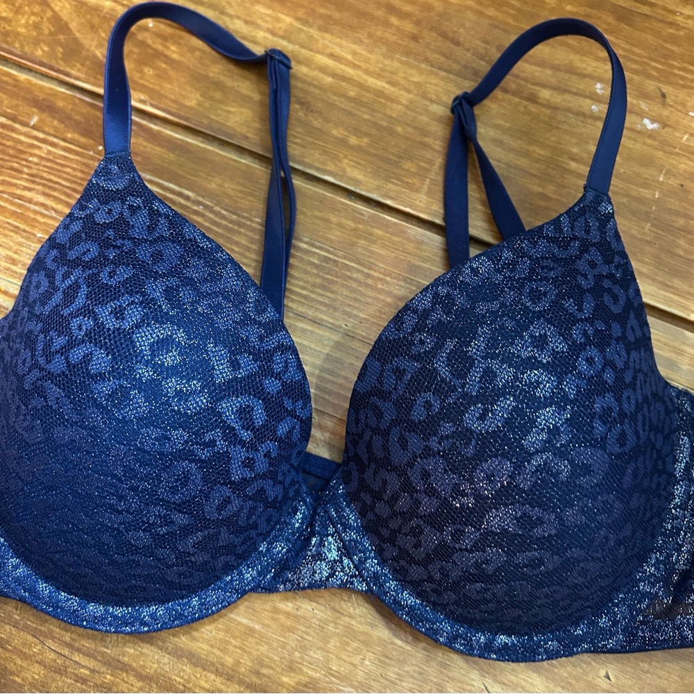 Victoria's Secret Blue Leopard Print Bra